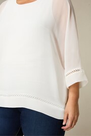 Live Unlimited Curve Chiffon Trim Insert Overlay White Top - Image 3 of 4