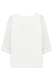 Live Unlimited Curve Chiffon Trim Insert Overlay White Top - Image 4 of 4