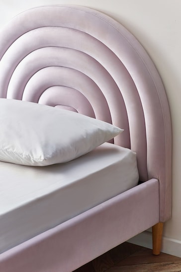 Opulent Velvet Lilac Purple Rainbow Kids Upholstered Bed Frame