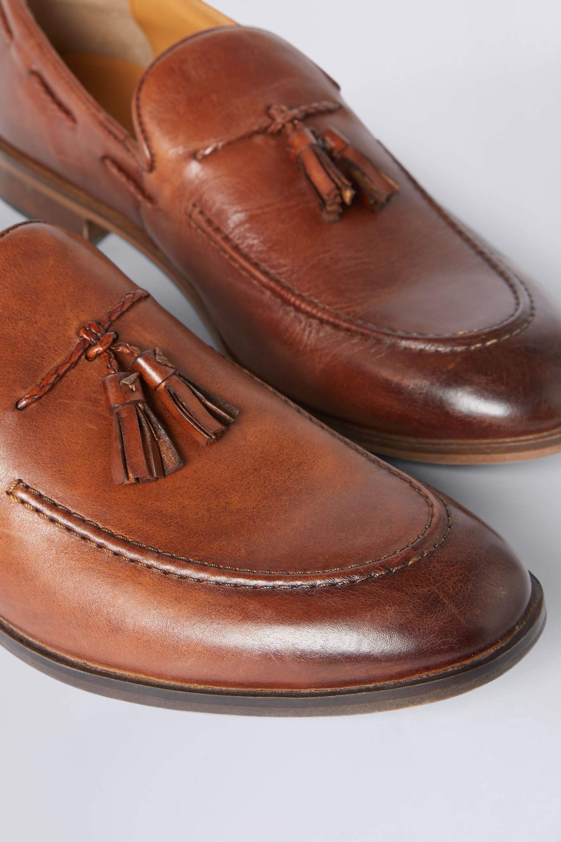 MOSS Brown Highgate Tassel Loafers - Image 4 of 4
