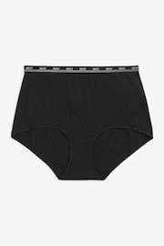 Black Full Brief Cotton Rich Logo Knickers 4 Pack - Image 5 of 5