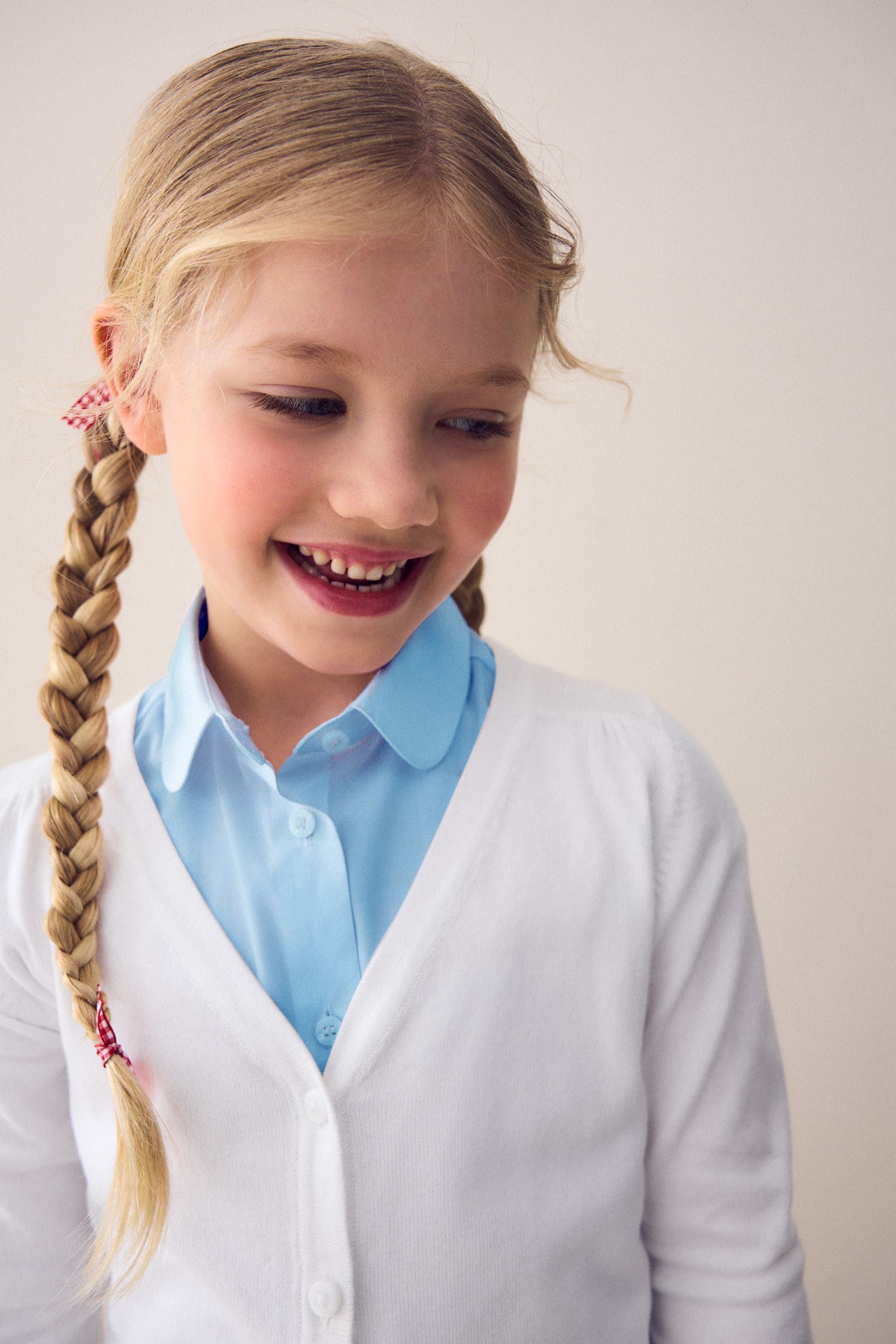 Buy White Cotton Rich School V Neck Cardigan 3 16yrs from the Next UK online shop
