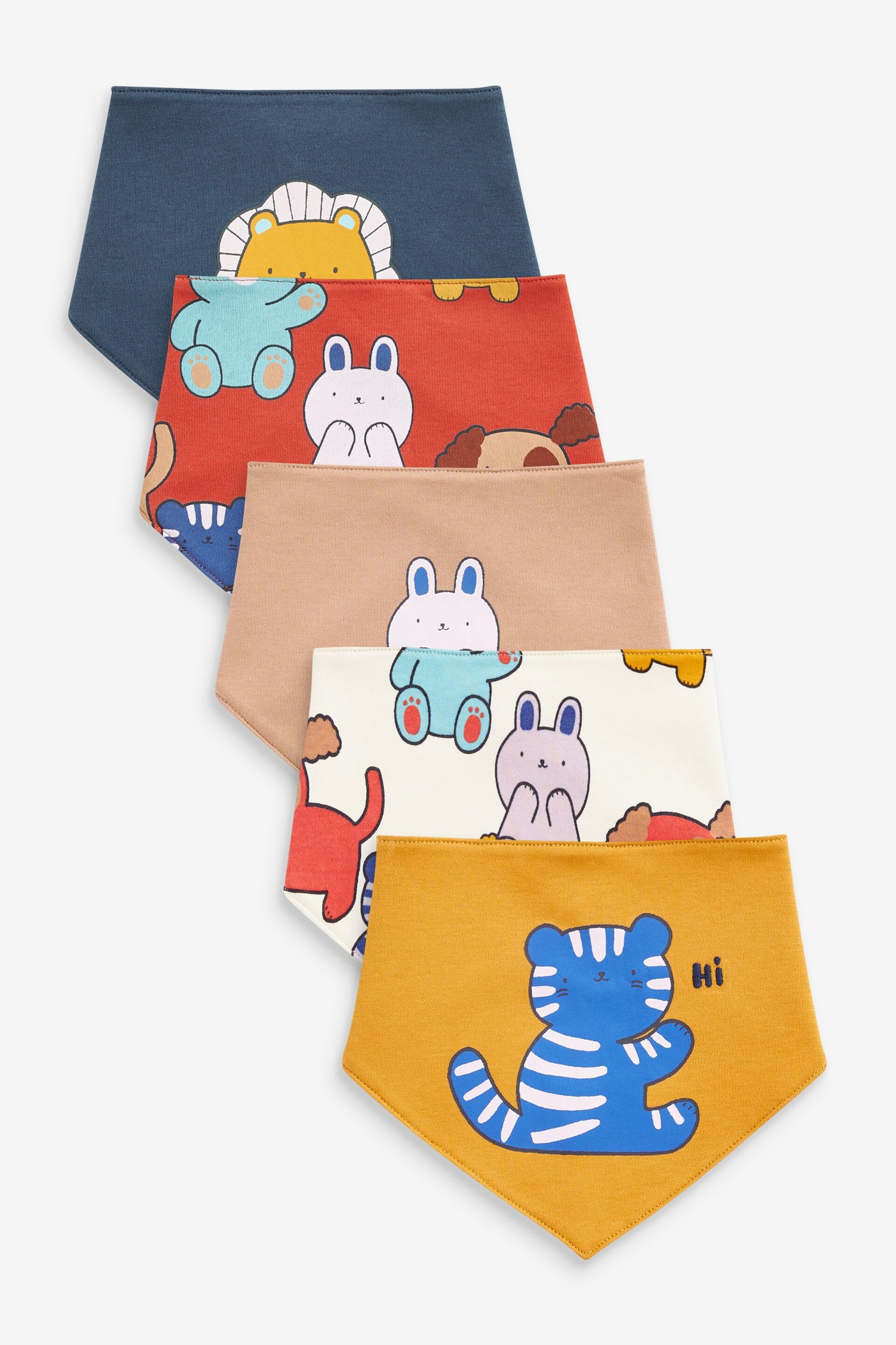 Muted Character Baby Bibs 5 Pack - Image 1 of 7