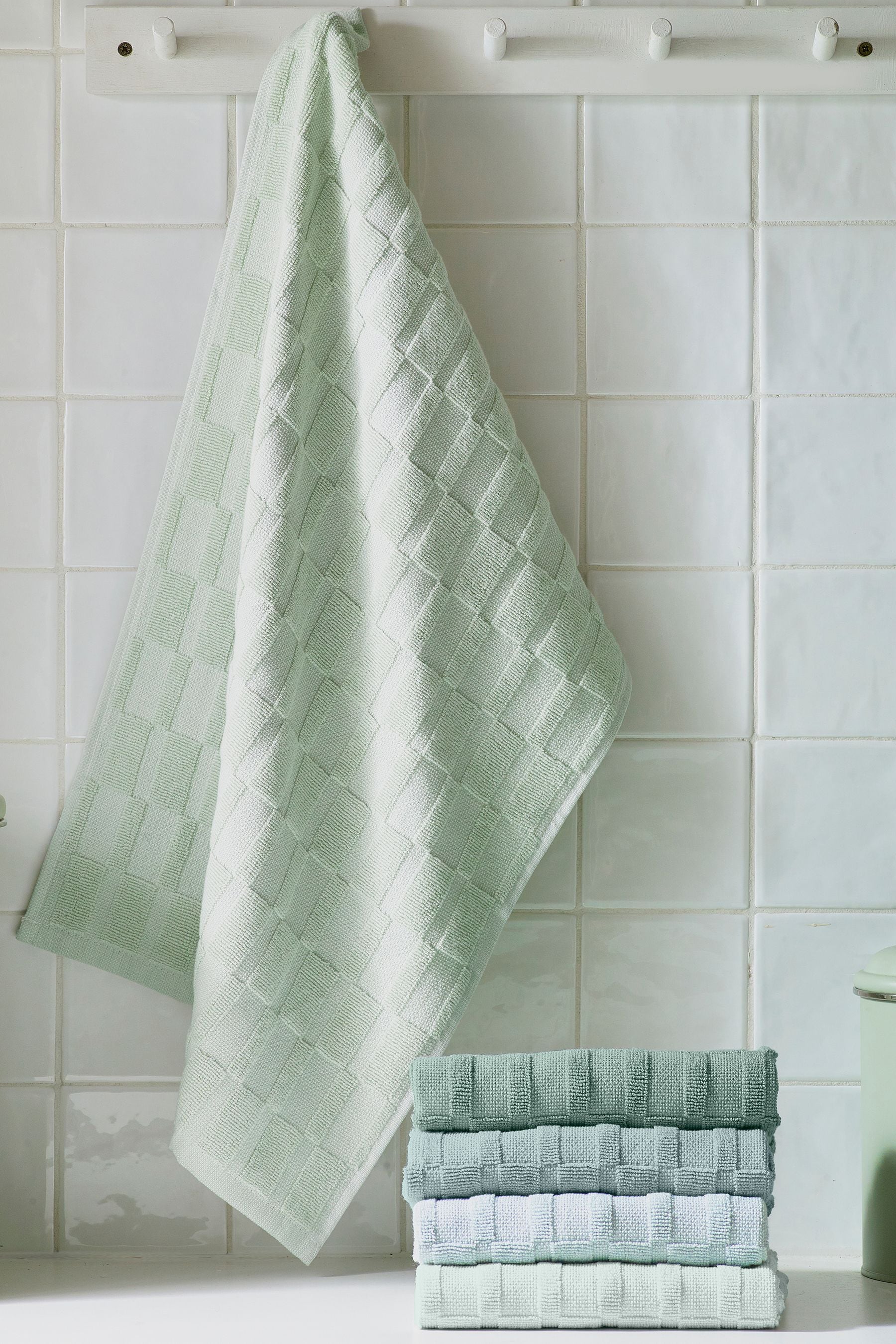 Sage green tea towels on sale