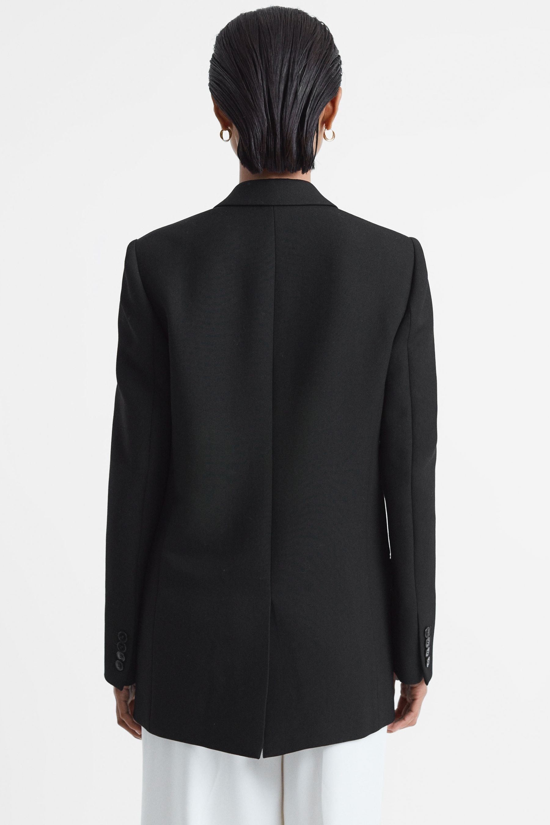 Buy Reiss Black Mabel Modern Fit Wool Double Breasted Blazer from Next Oman