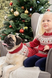 JoJo Maman Bébé Red Reindeer Fair Isle Pets Jumper - Image 2 of 3