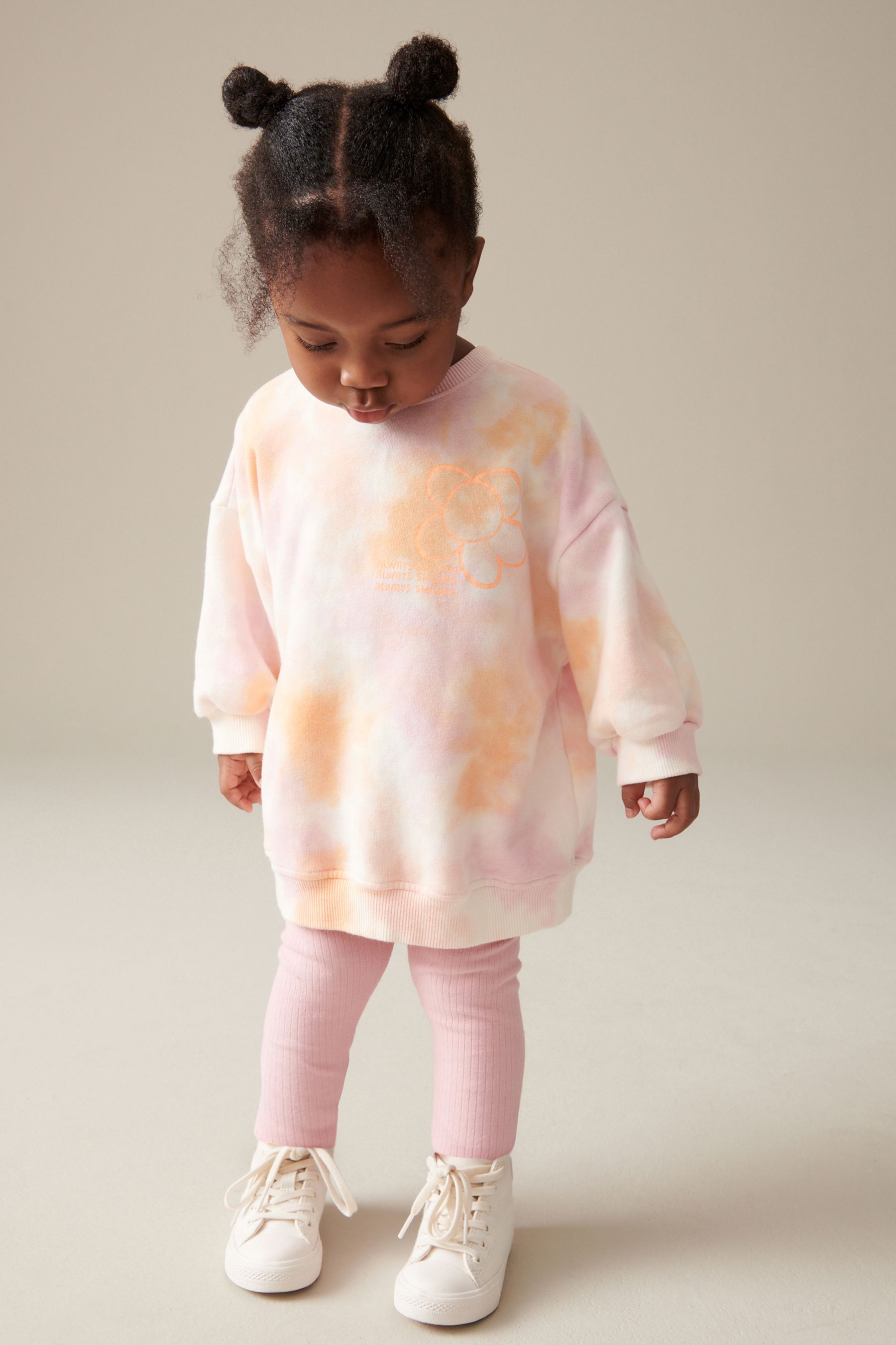 Buy Pink Tie Dye Crew Sweatshirt and Leggings Set 3mths 7yrs from Next Luxembourg