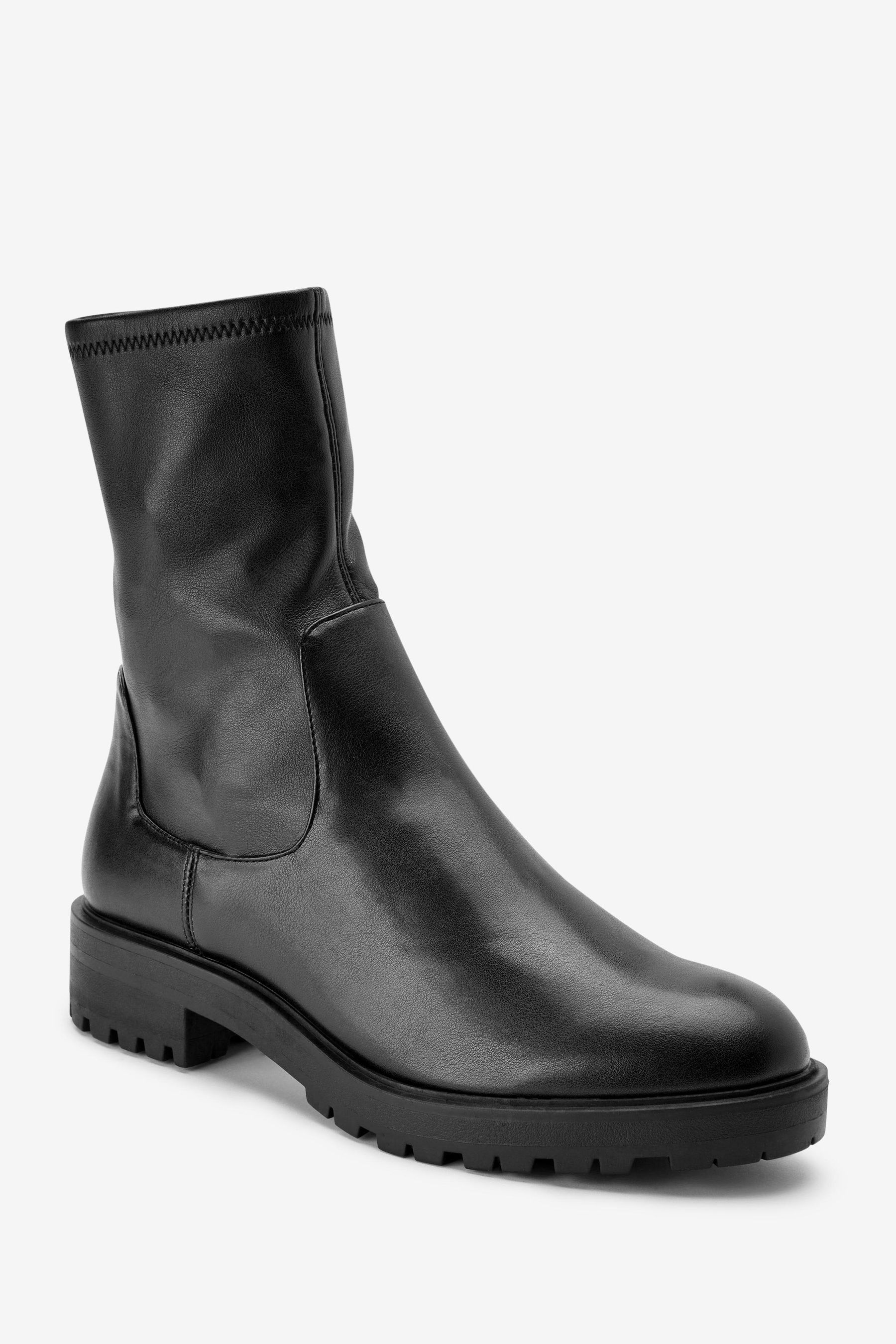 Buy Black Regular Wide Fit Forever Comfort Sock Chelsea Boots from Next Luxembourg