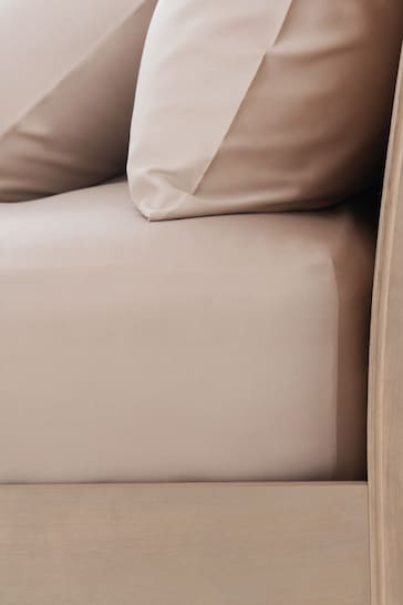Natural Extra Deep Fitted Collection Luxe 200 Thread Count 100% Egyptian Cotton Percale Sheet