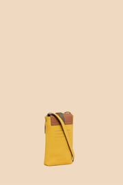 White Stuff Yellow Clara Buckle Leather Phone Bag - Image 3 of 5