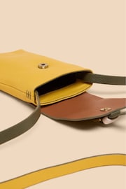 White Stuff Yellow Clara Buckle Leather Phone Bag - Image 5 of 5