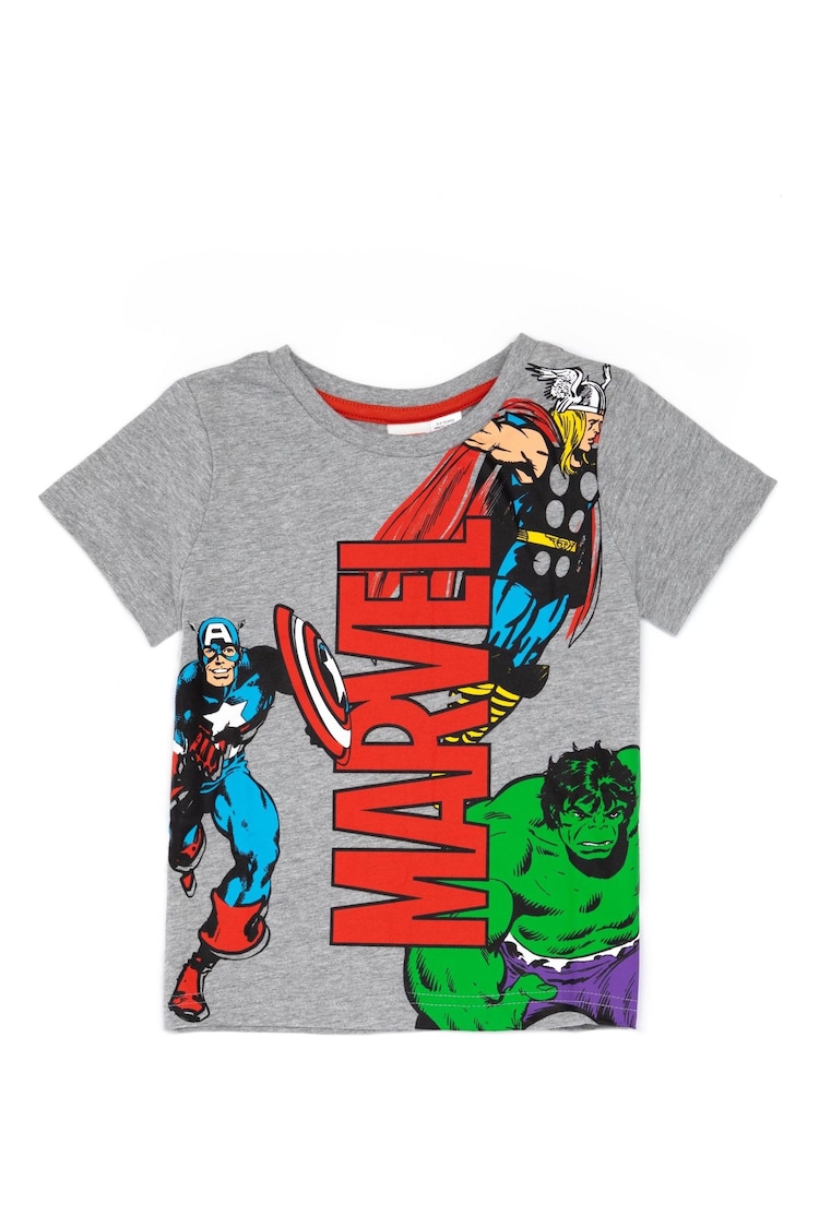 Vanilla Underground Grey Marvel Boys Marvel Short 100% Cotton Pyjamas - Image 2 of 5