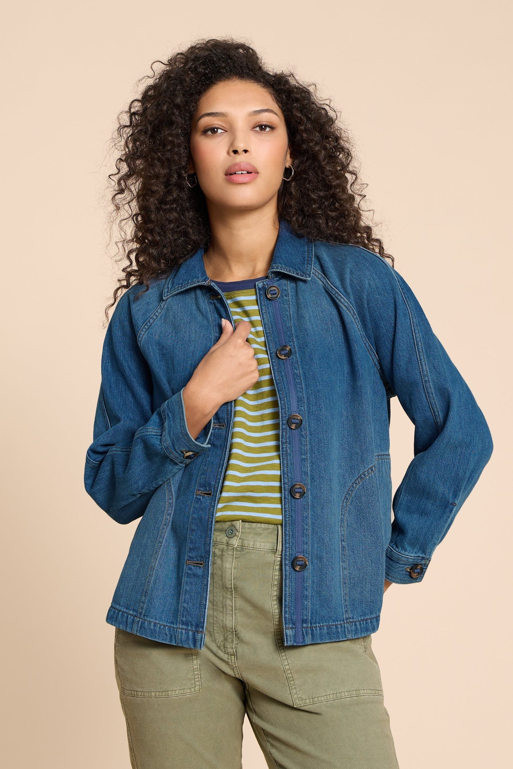 Blue jacket denim sales