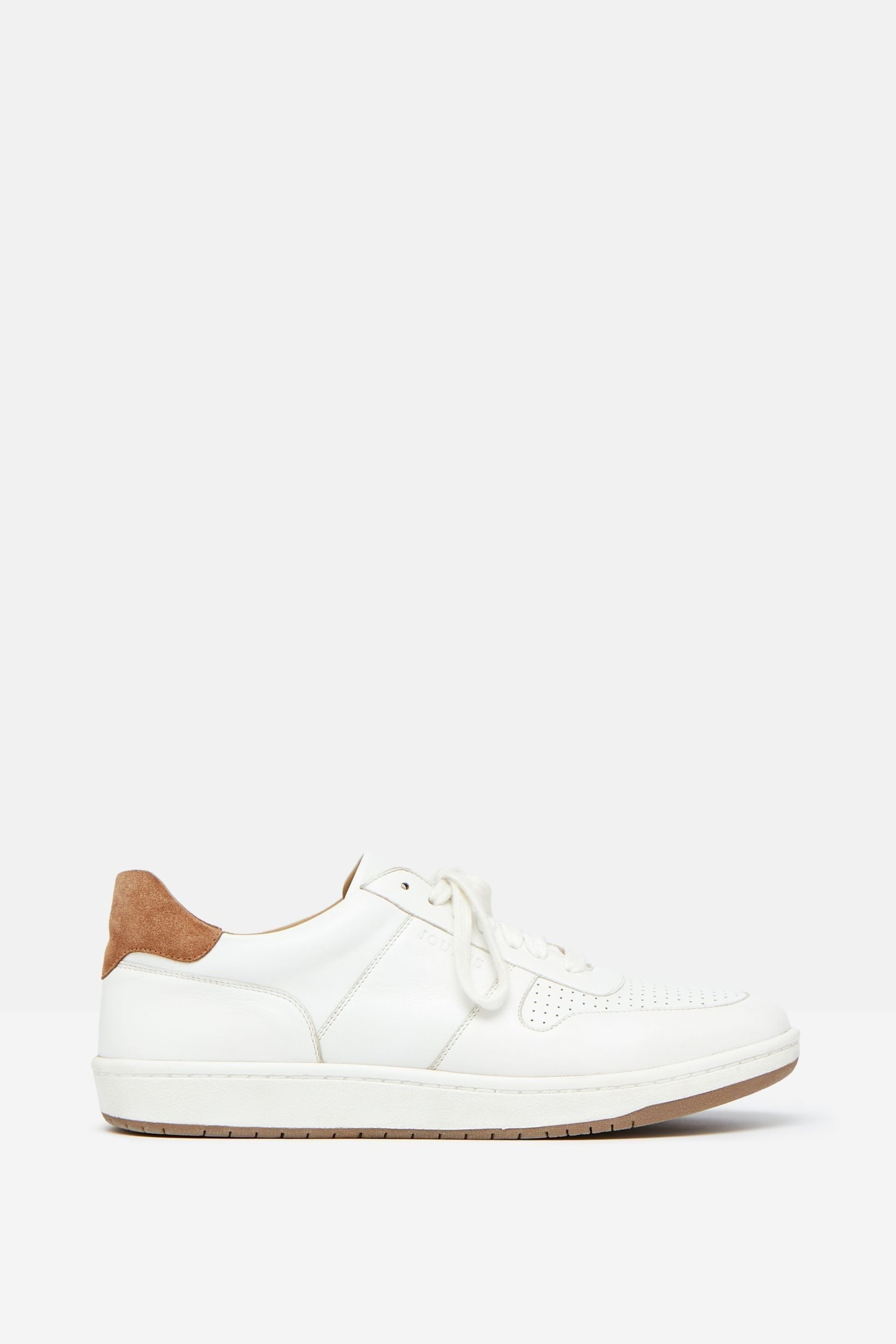 Joules Colston White Leather Trainers - Image 1 of 5