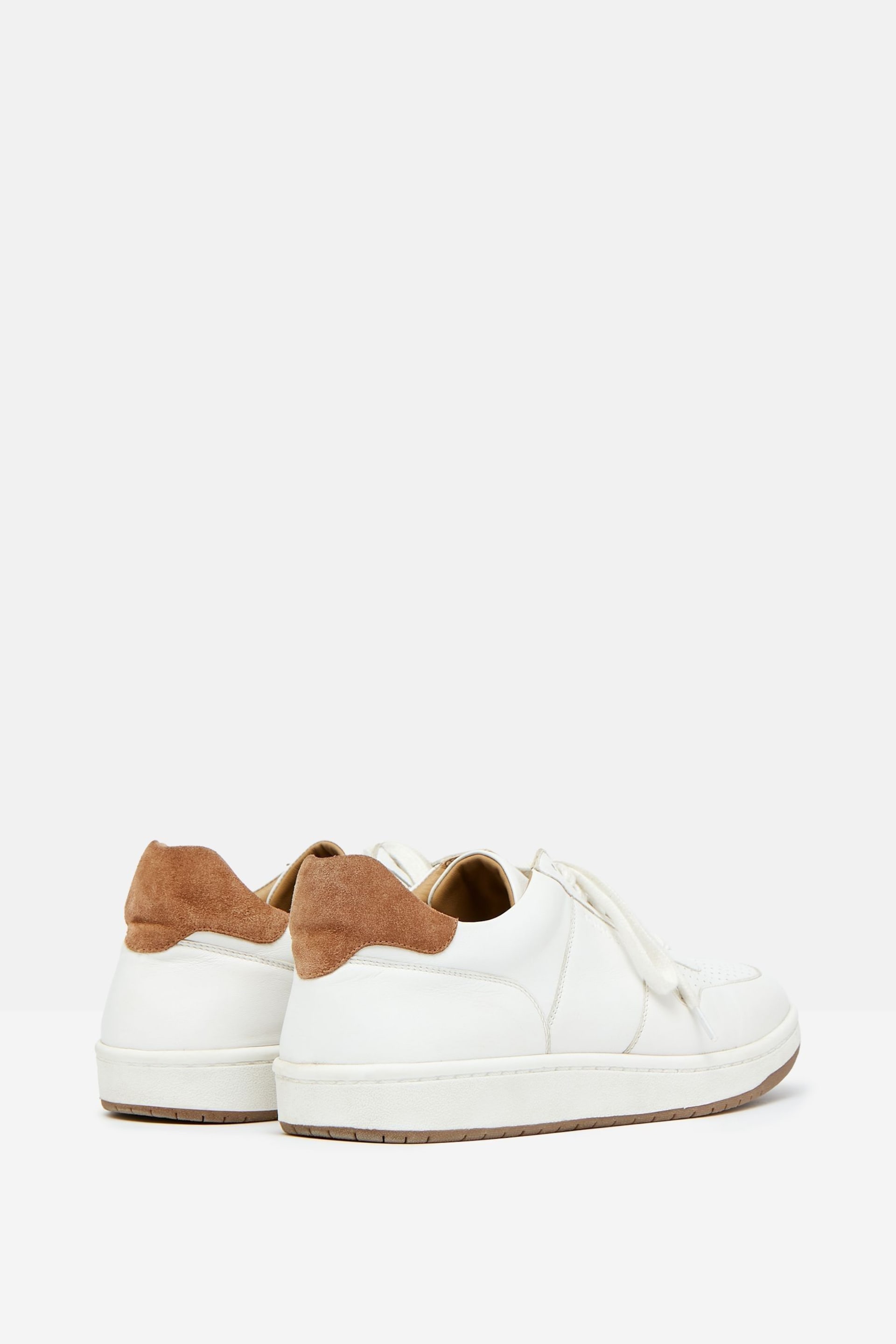 Joules Colston White Leather Trainers - Image 3 of 5