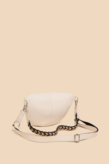 White Stuff Natural Sebby Leather Sling Cross-Body Bag