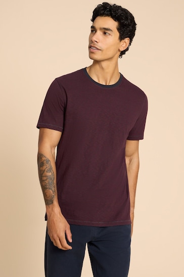 White Stuff Purple Abersoch Stripe Short Sleeve T-Shirt