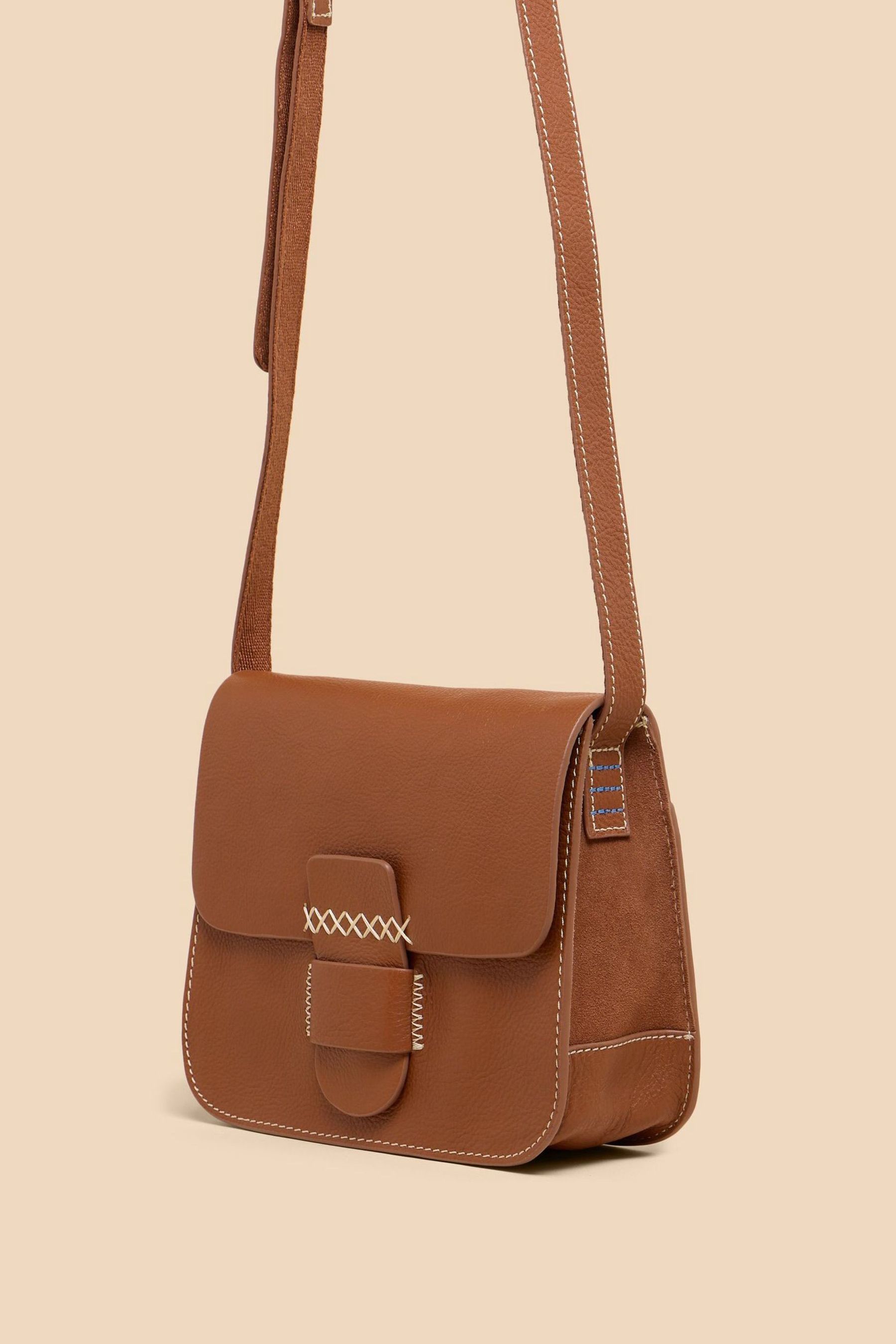 White Stuff Brown Evie Leather Satchel Bag