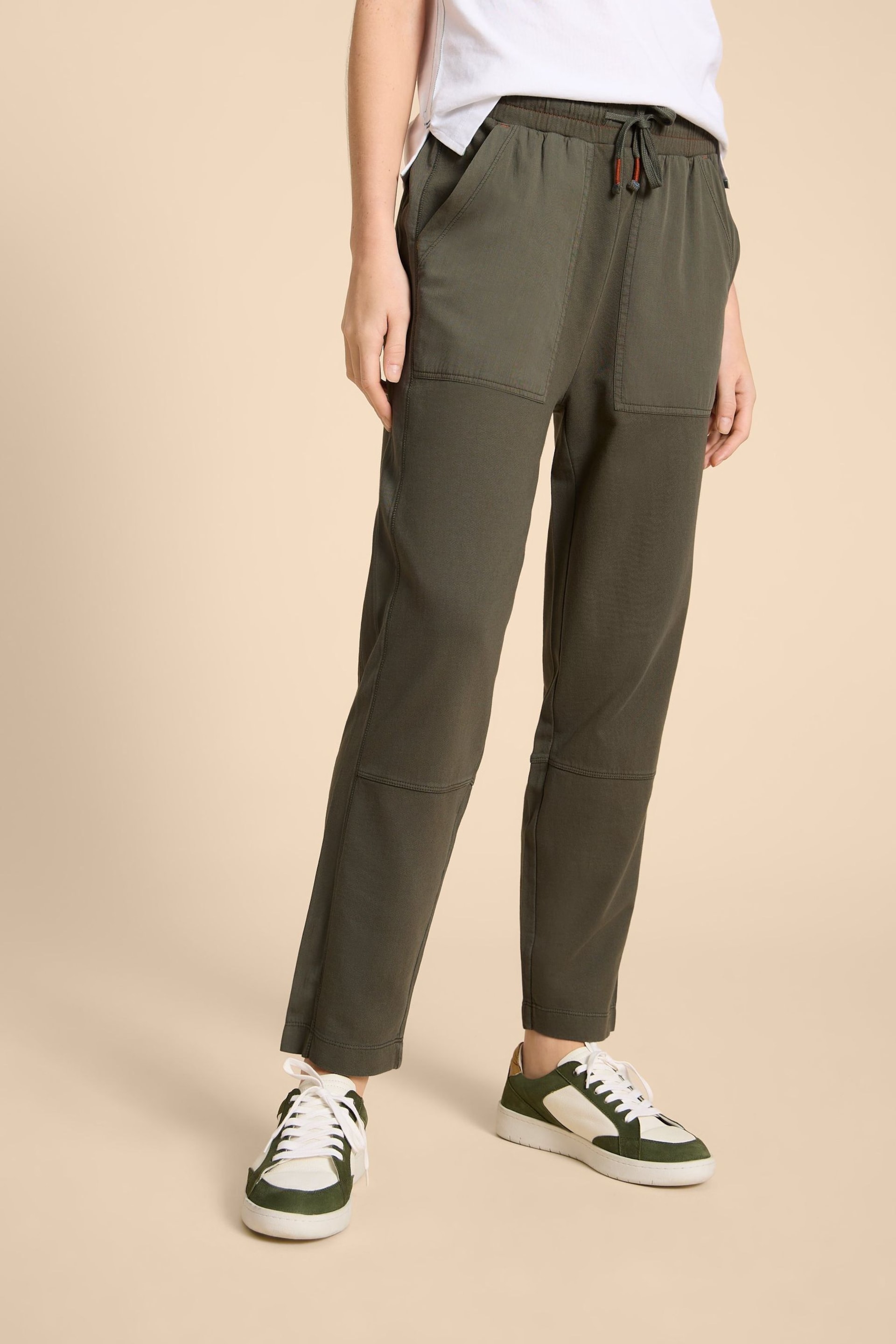 White Stuff Green Ava Jersey Joggers - Image 1 of 7