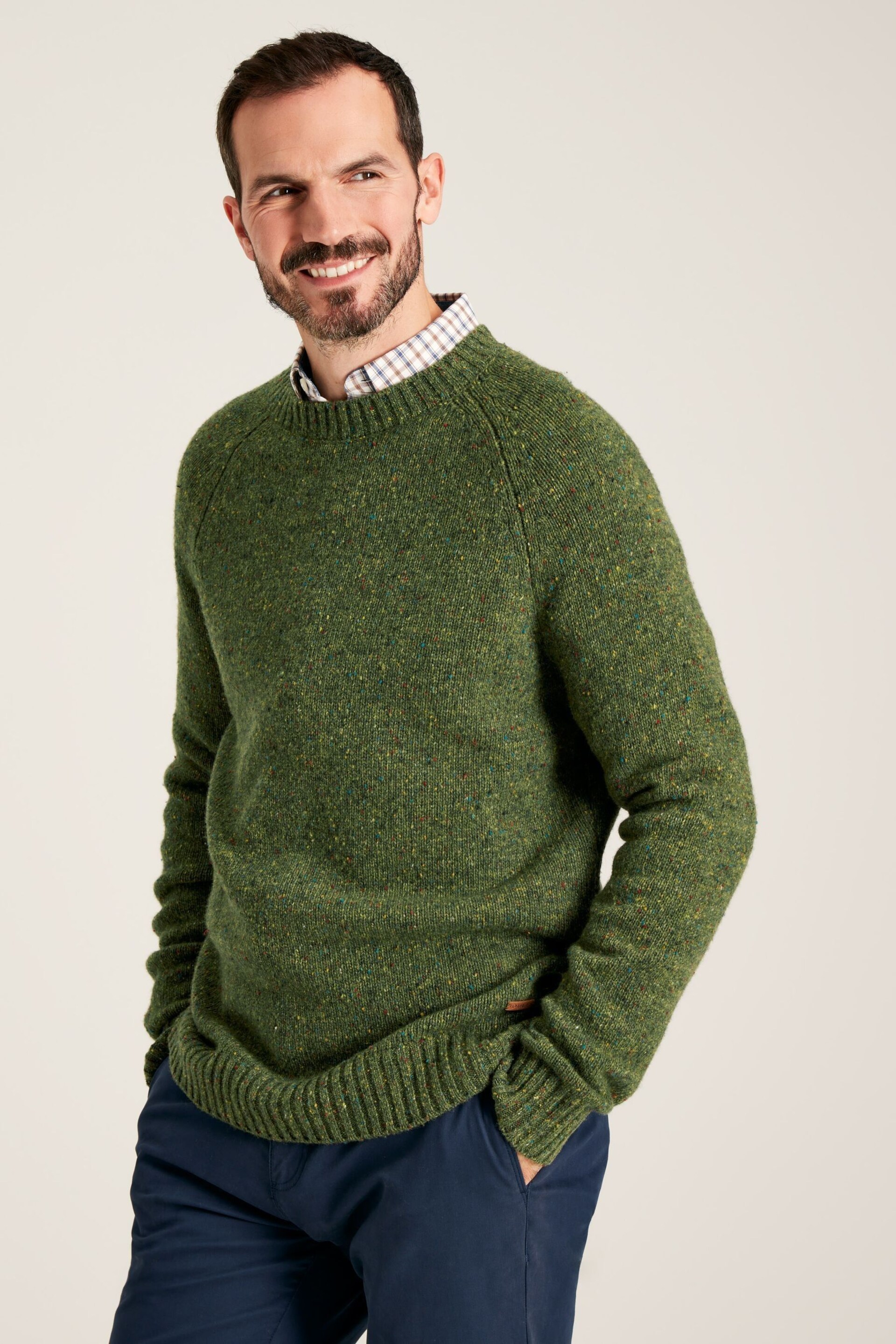 Joules Glenbay Green Crew Neck Knitted Jumper - Image 3 of 8