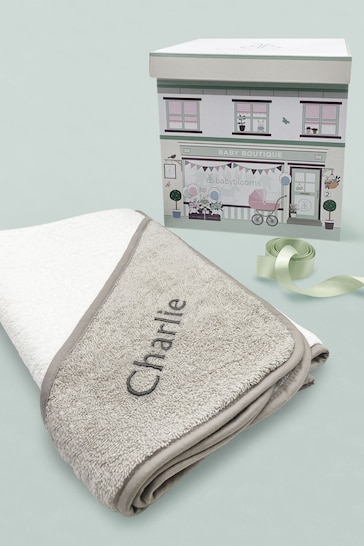 Babyblooms Personalised Luxury Hooded Towel New Baby Gift