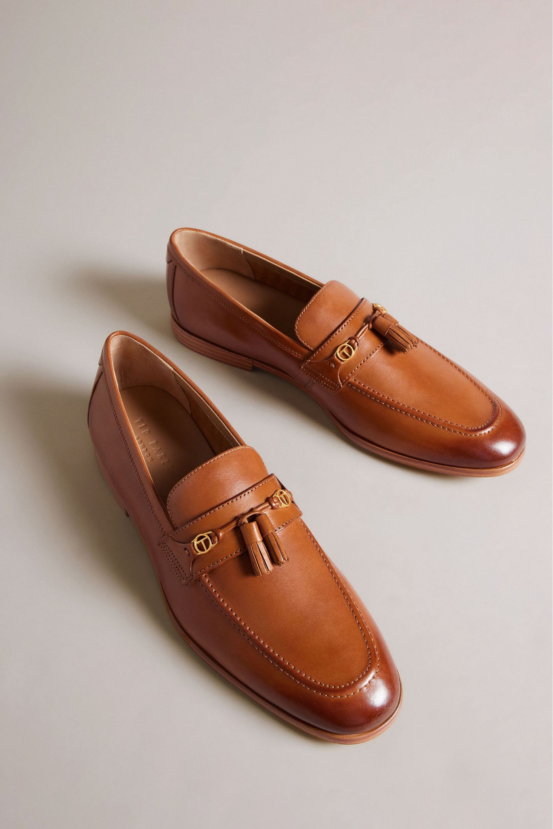 Buy Ted Baker Natural Ainsly Leather Loafers With Hardware from Next Luxembourg