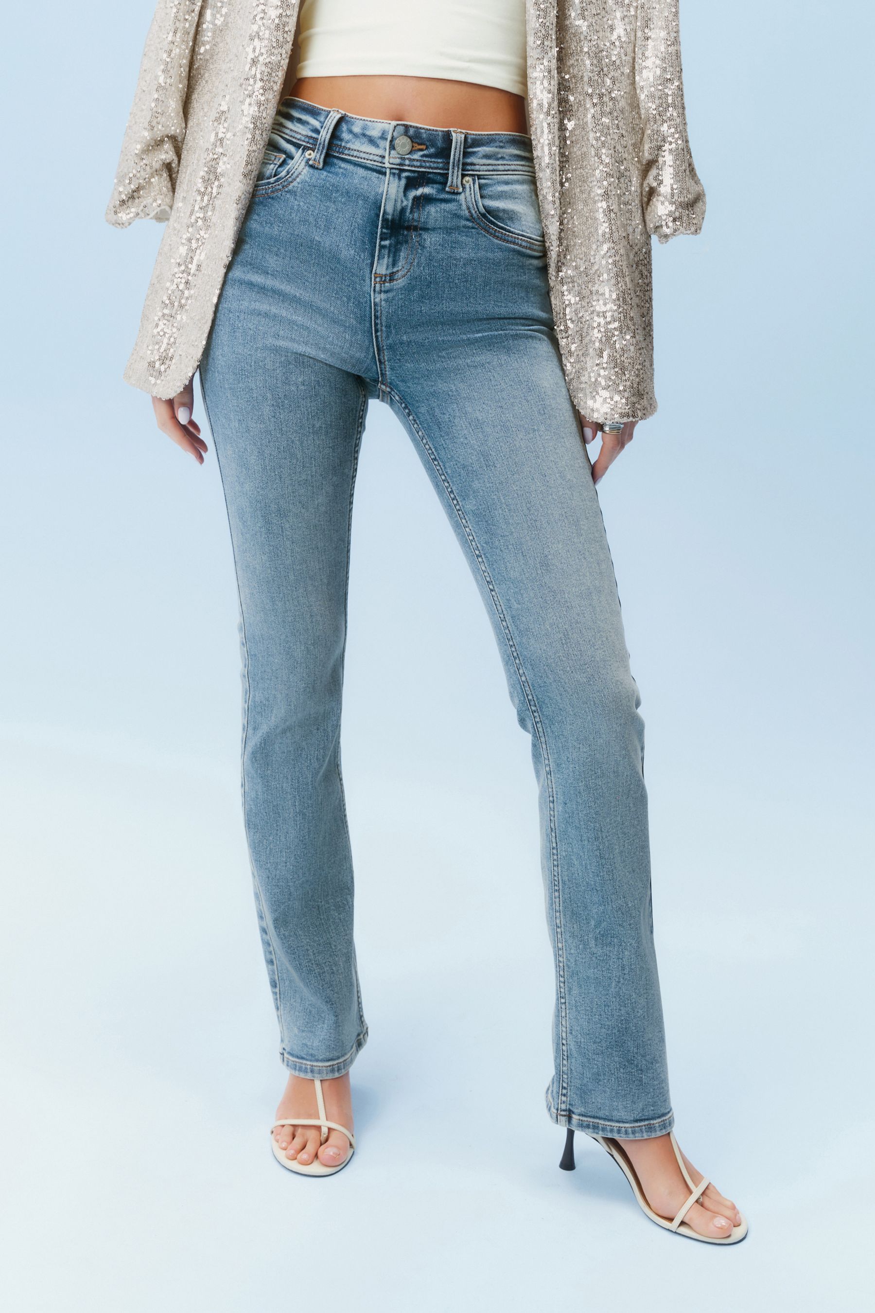 Buy Mid Blue Supersoft Bootcut Jeans from the Next UK online shop