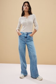 Mid Blue Wide Leg Jeans - Image 1 of 6