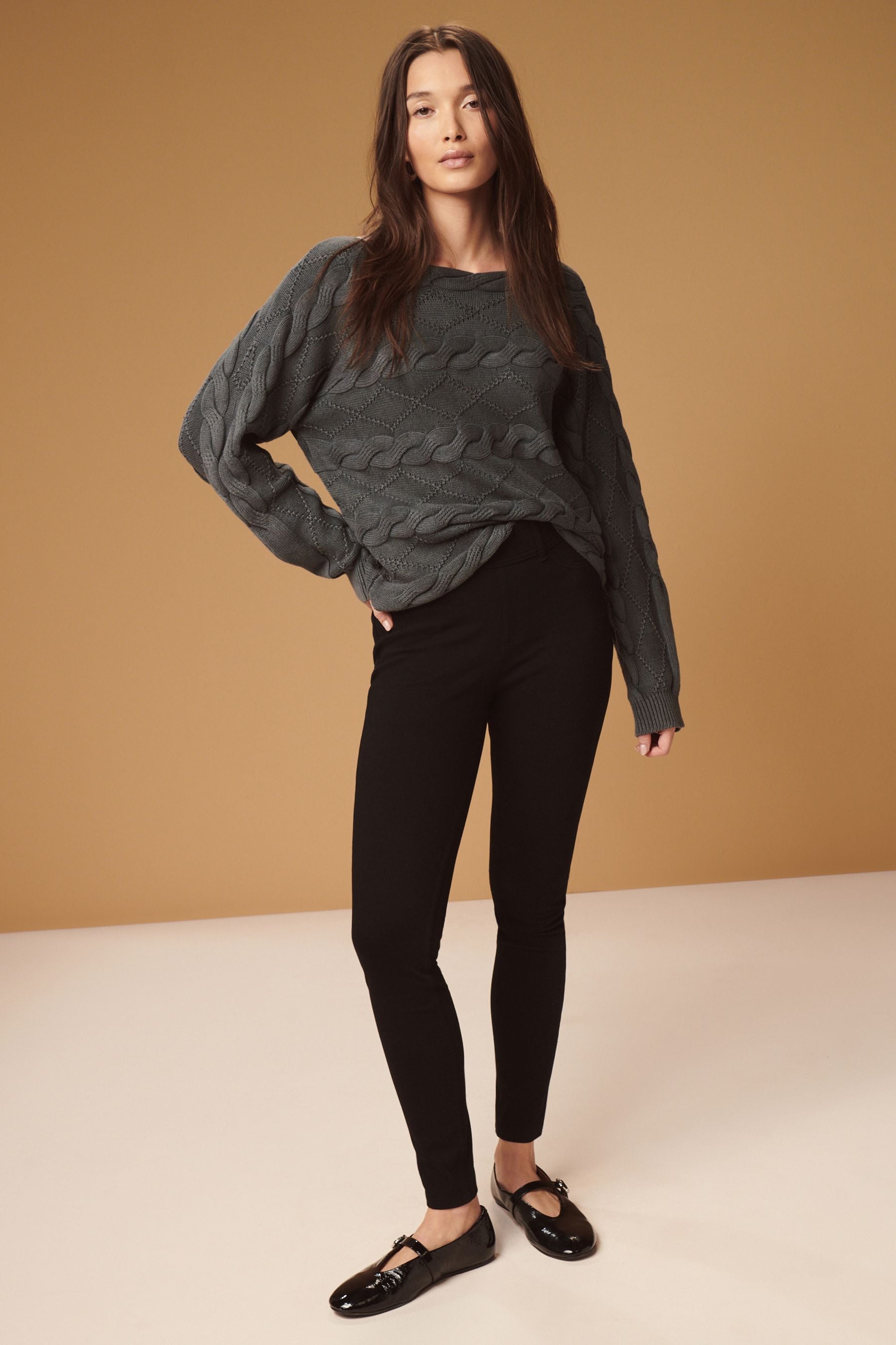 Next cropped jersey denim leggings shop