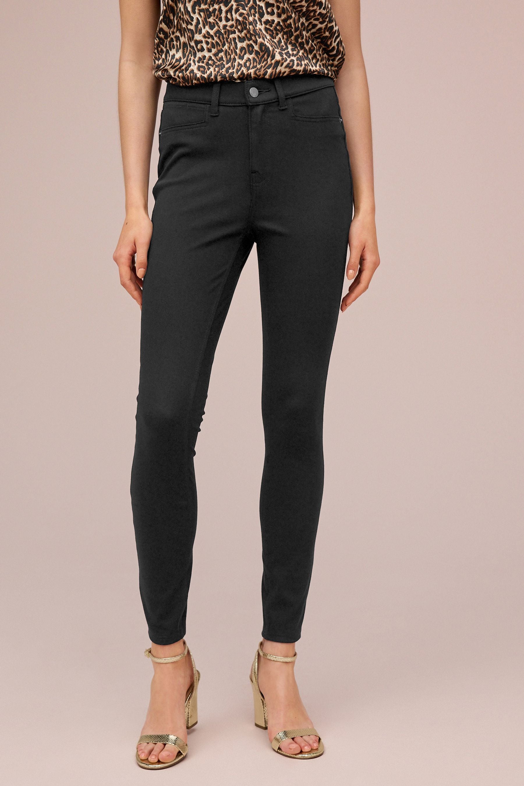Buy Black Fly Fasten Jersey Denim Leggings from Next Luxembourg