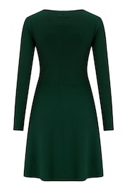 Pour Moi Green Helen Knit Skater Skirt Dress with LENZING™ ECOVERO™ Viscose - Image 4 of 4