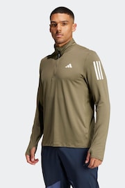 adidas Green Own the Run Quarter Zip Jacket - Image 1 of 6