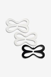 Black/White/Clear Racer Back Clips Three Pack - Image 1 of 3