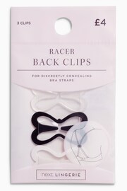Black/White/Clear Racer Back Clips Three Pack - Image 3 of 3