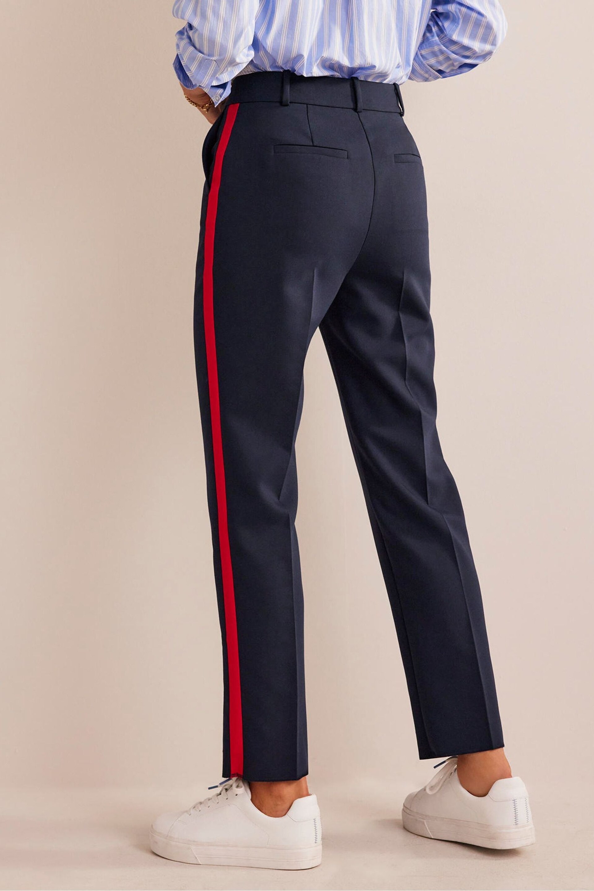 Boden Blue Kew Side Stripe Trousers - Image 2 of 6