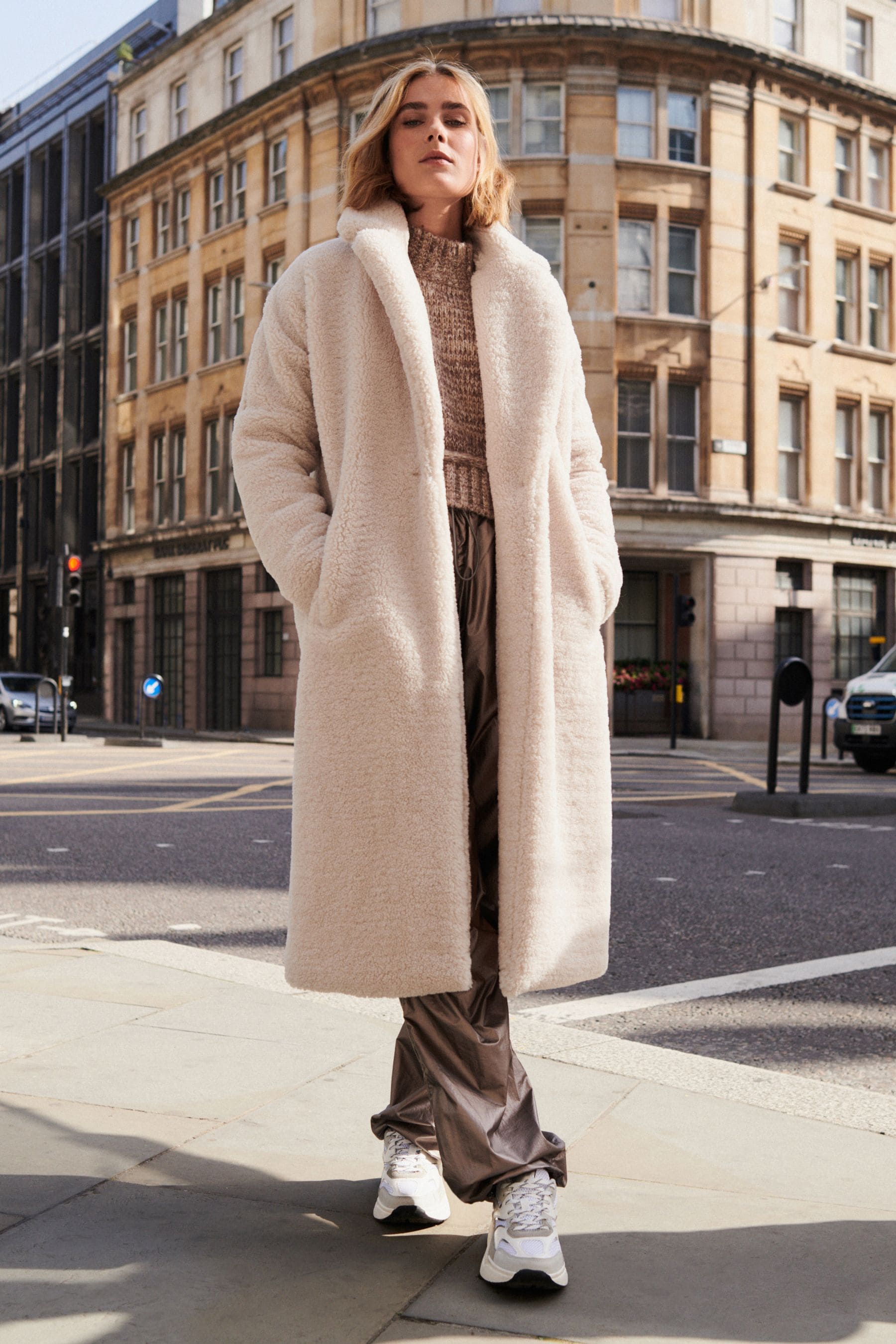 Long white 2025 teddy coat