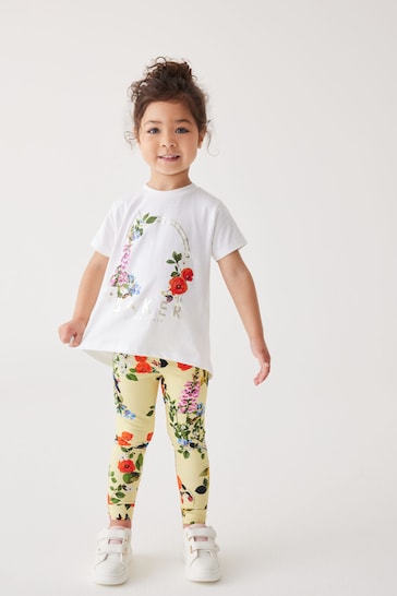 Baker by Ted Baker Yellow Floral T-Shirt And Leggings Set