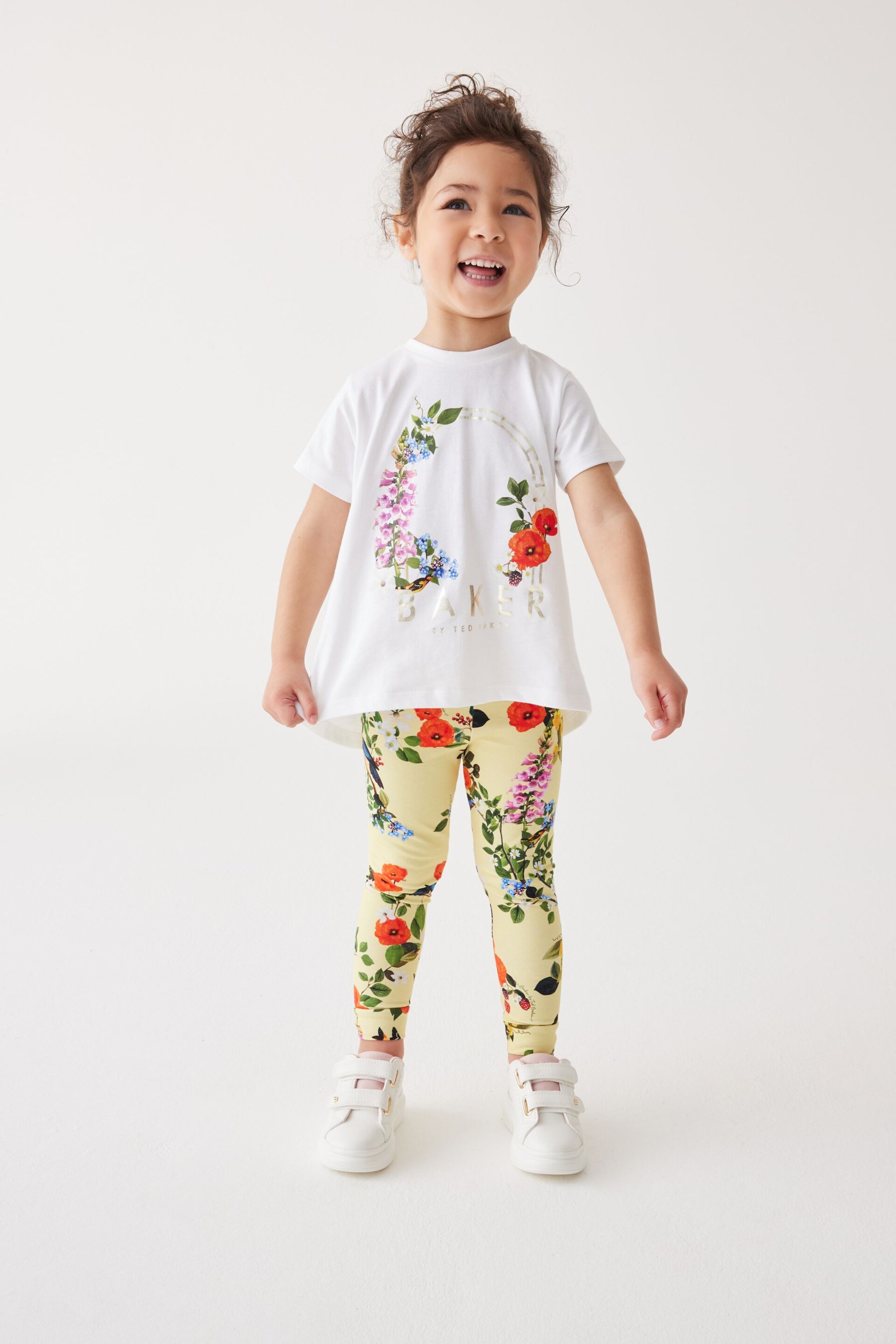 Baker by Ted Baker Yellow Floral T-Shirt And Leggings Set - Image 2 of 13
