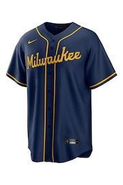 Nike Blue Milwaukee Brewers Nike Official Replica Alternate Road Jersey - Image 2 of 3