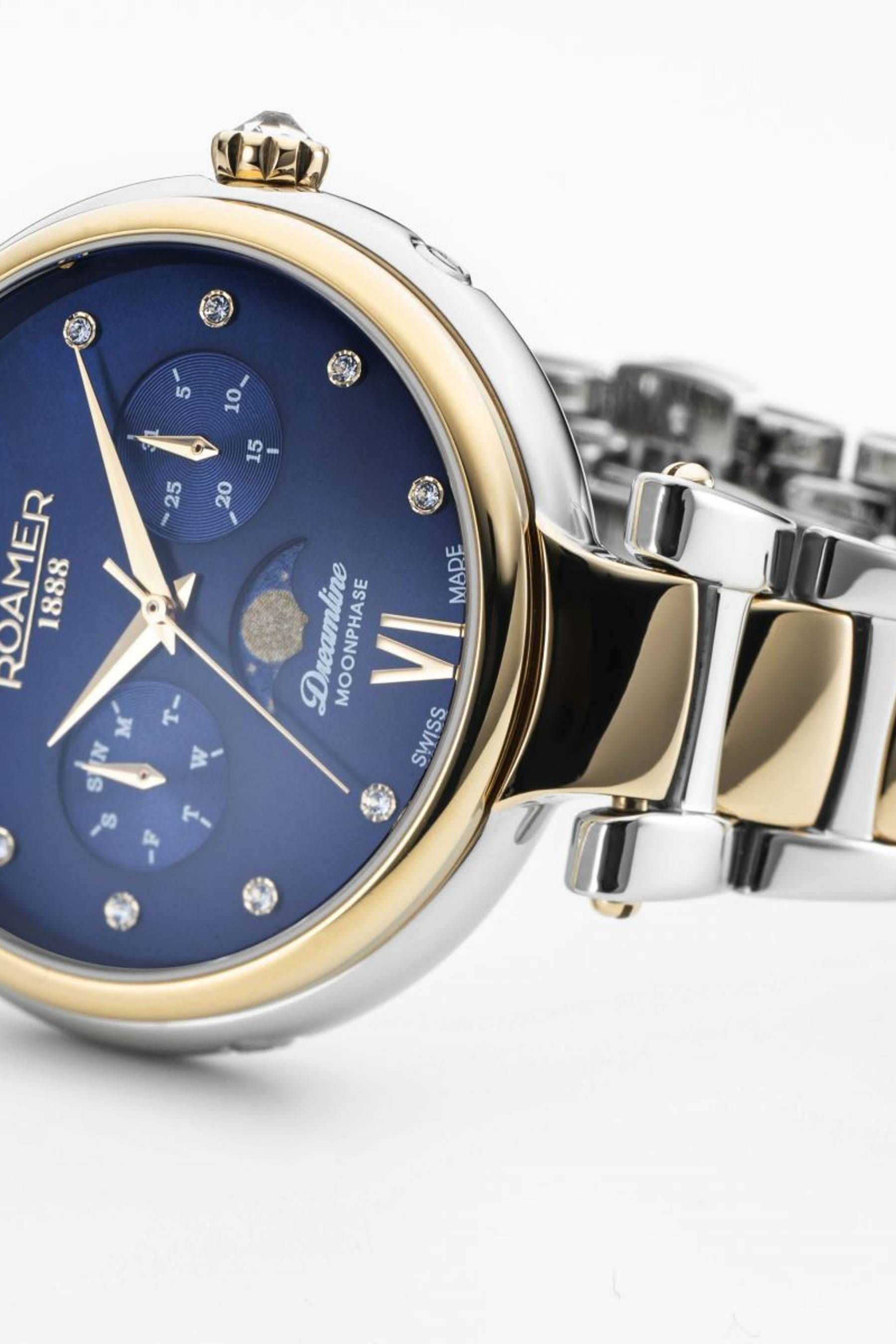 Buy Roamer Ladies Gold Tone Dreamline Moonphase Diamond Watch from the Next UK online shop