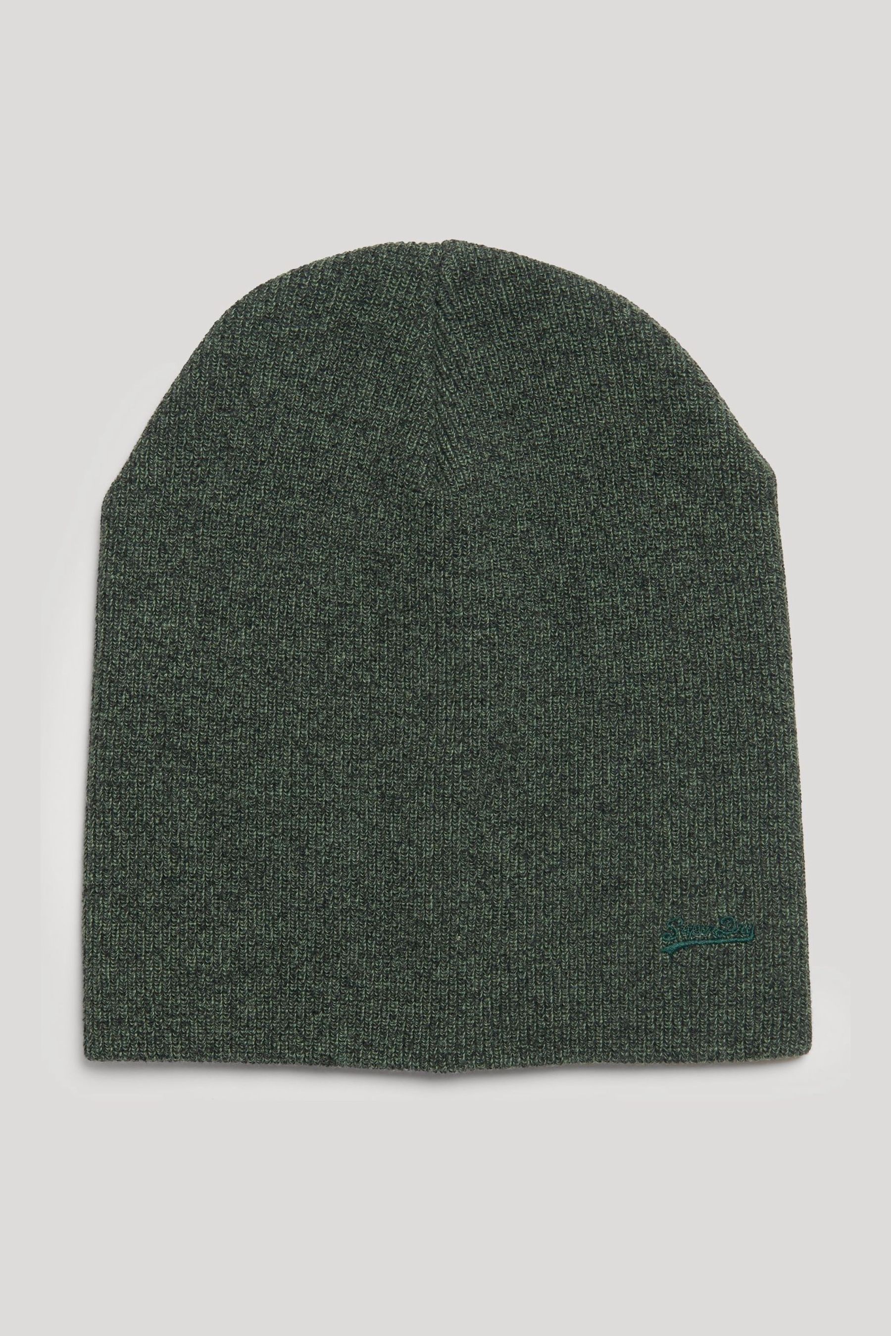 Buy Superdry Green Knitted Logo Beanie Hat from the Next UK online shop