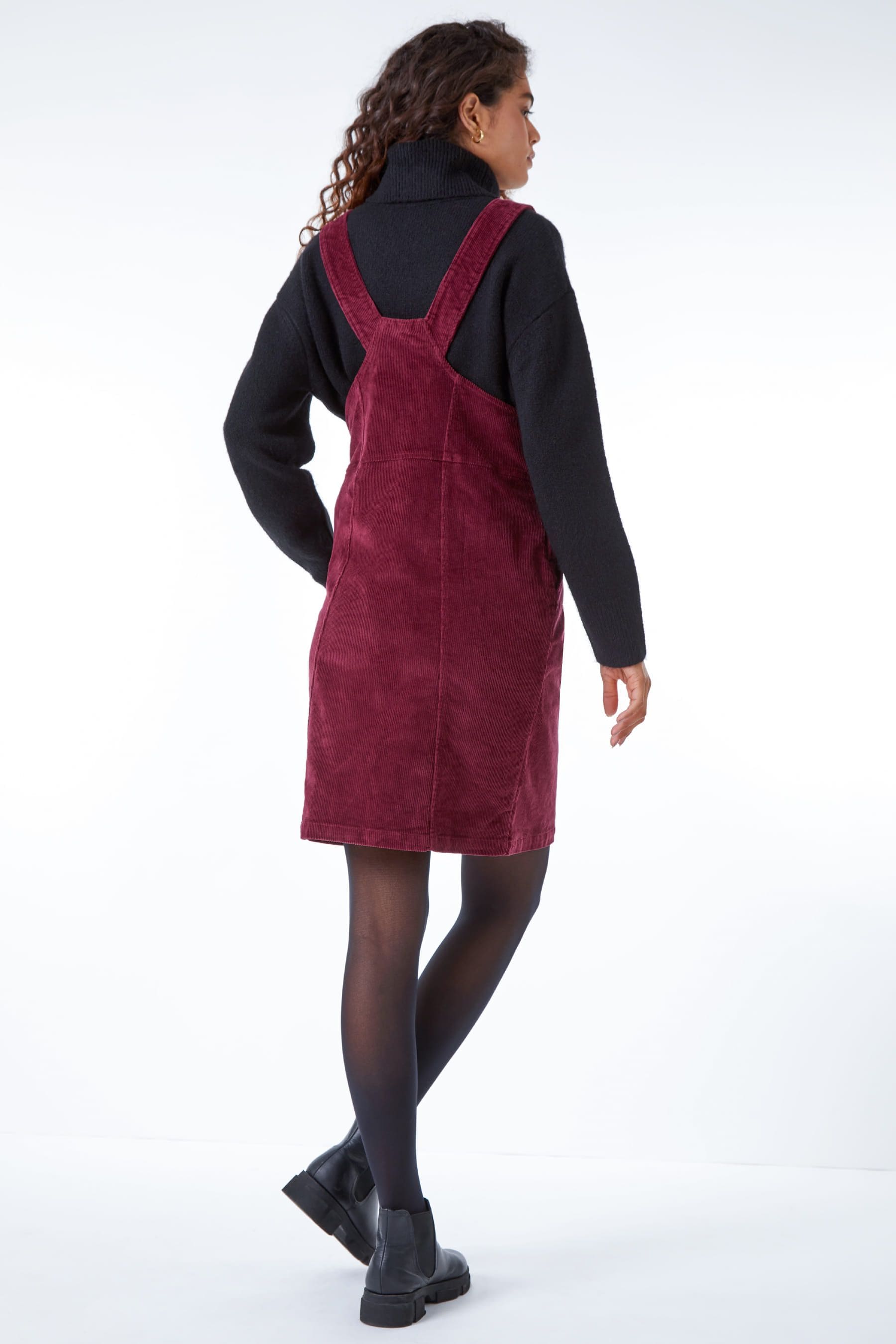 Red corduroy sales pinafore dress