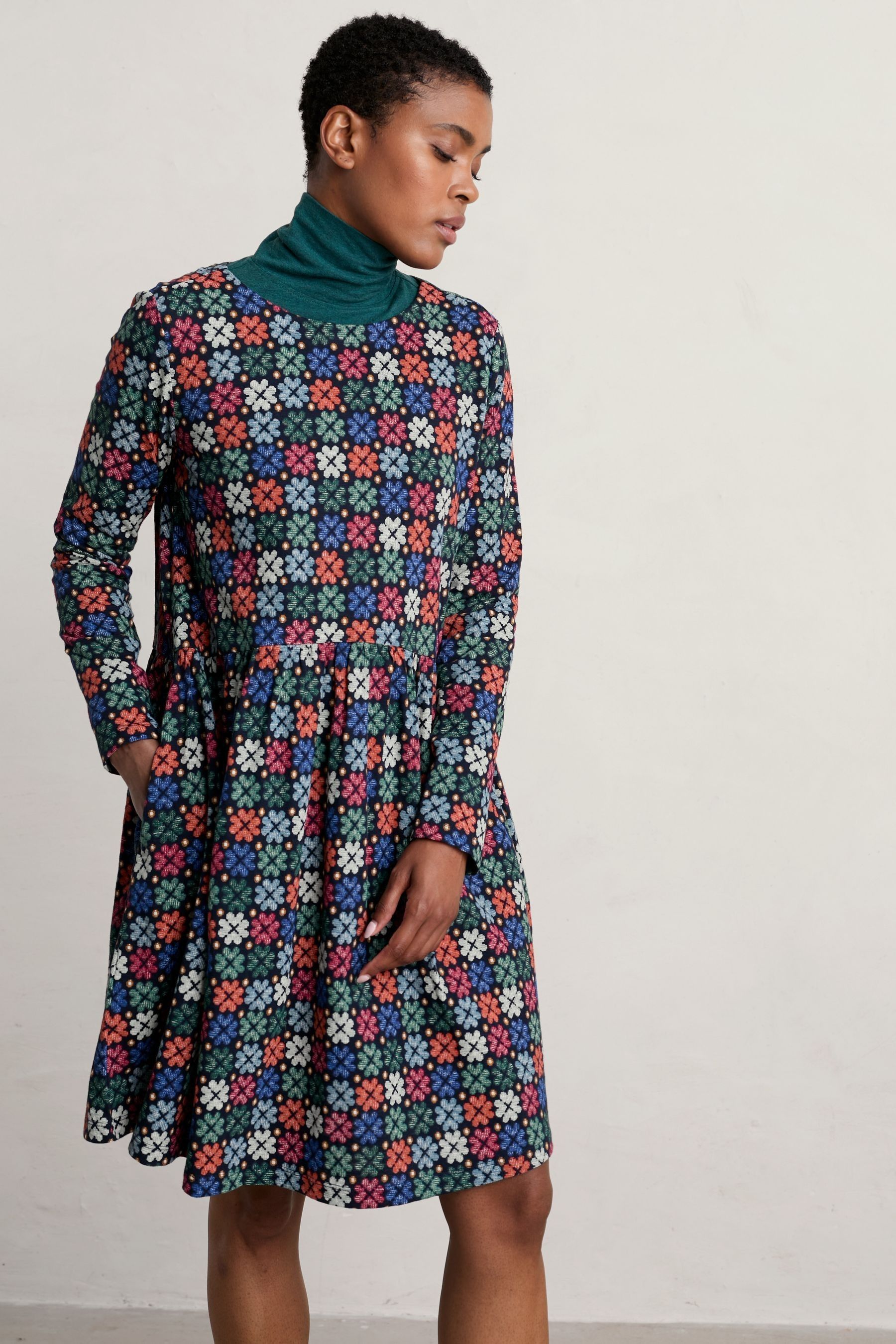 Buy Seasalt Cornwall Blue Sea Mirror Dress from Next Luxembourg
