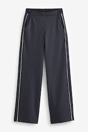 Navy Jersey Wide Leg Side Stripe Trousers - Image 6 of 7