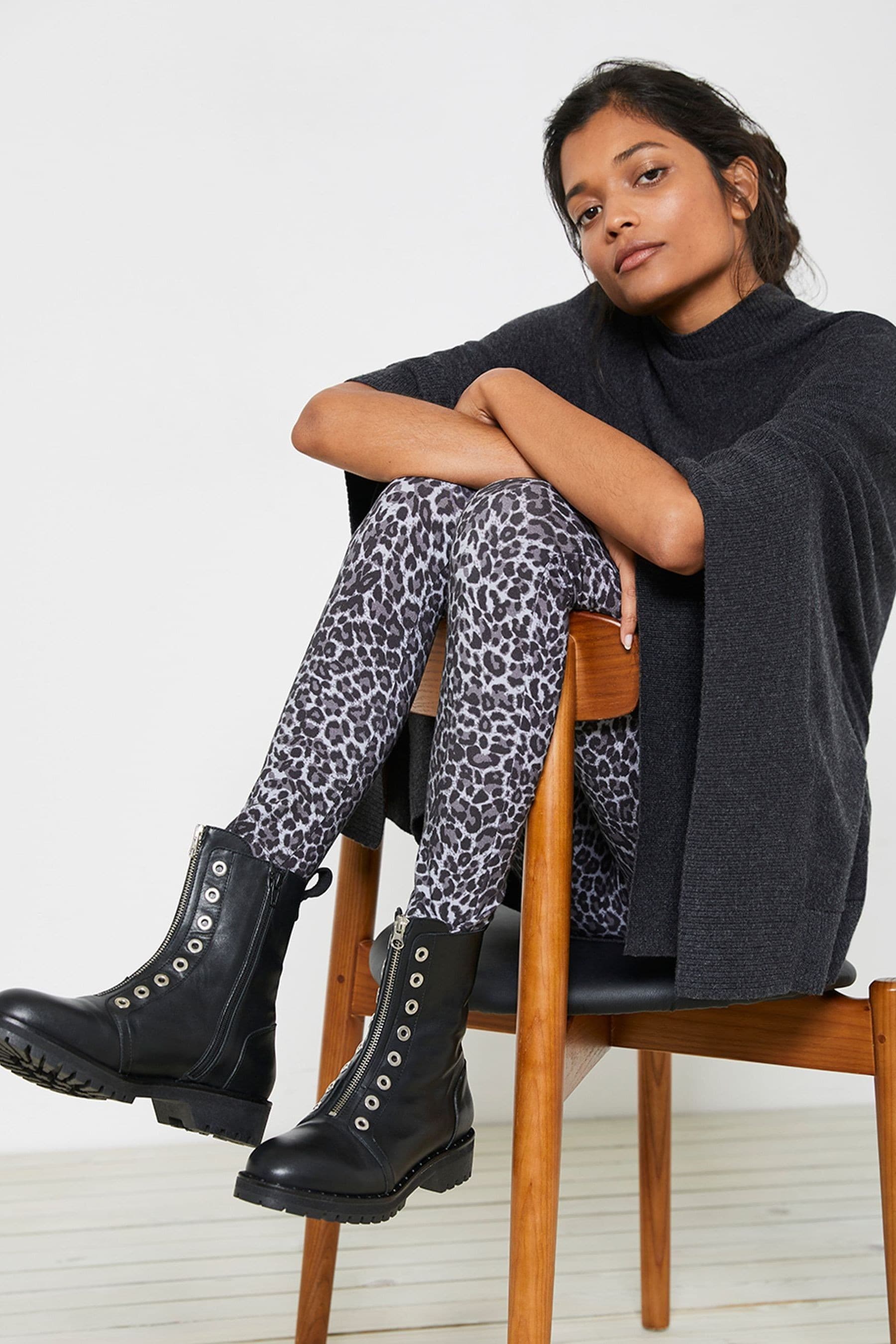 Buy Mint Velvet Grey Leopard Print Leggings from Next Luxembourg