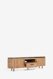 Rockett St George Mango Wood Ribbed TV Unit - Image 7 of 9