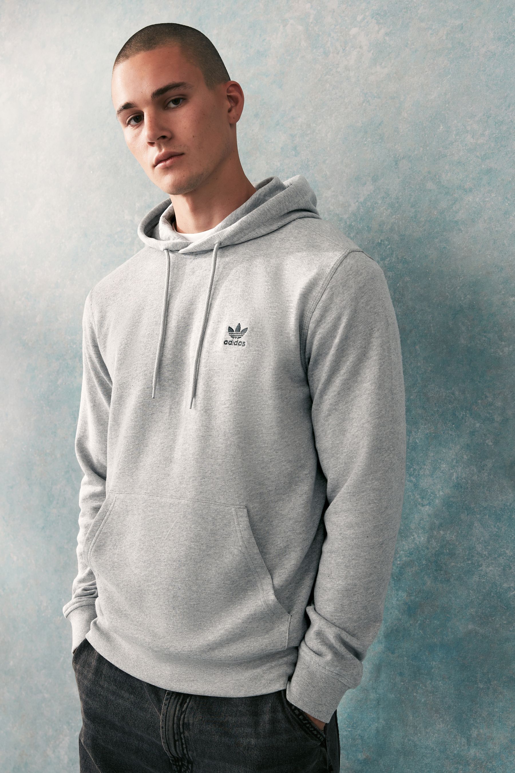Buy adidas originals Grey 100 Cotton Trefoil Essentials Hoodie from the Next UK online shop