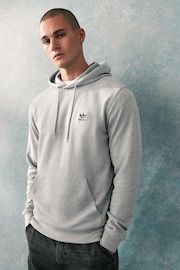 adidas originals Grey 100% Cotton Trefoil Essentials Hoodie - Image 1 of 7