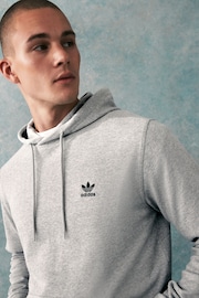 adidas originals Grey 100% Cotton Trefoil Essentials Hoodie - Image 5 of 7