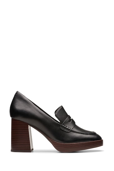 Clarks Black Leather Zoya85 Walk Shoes